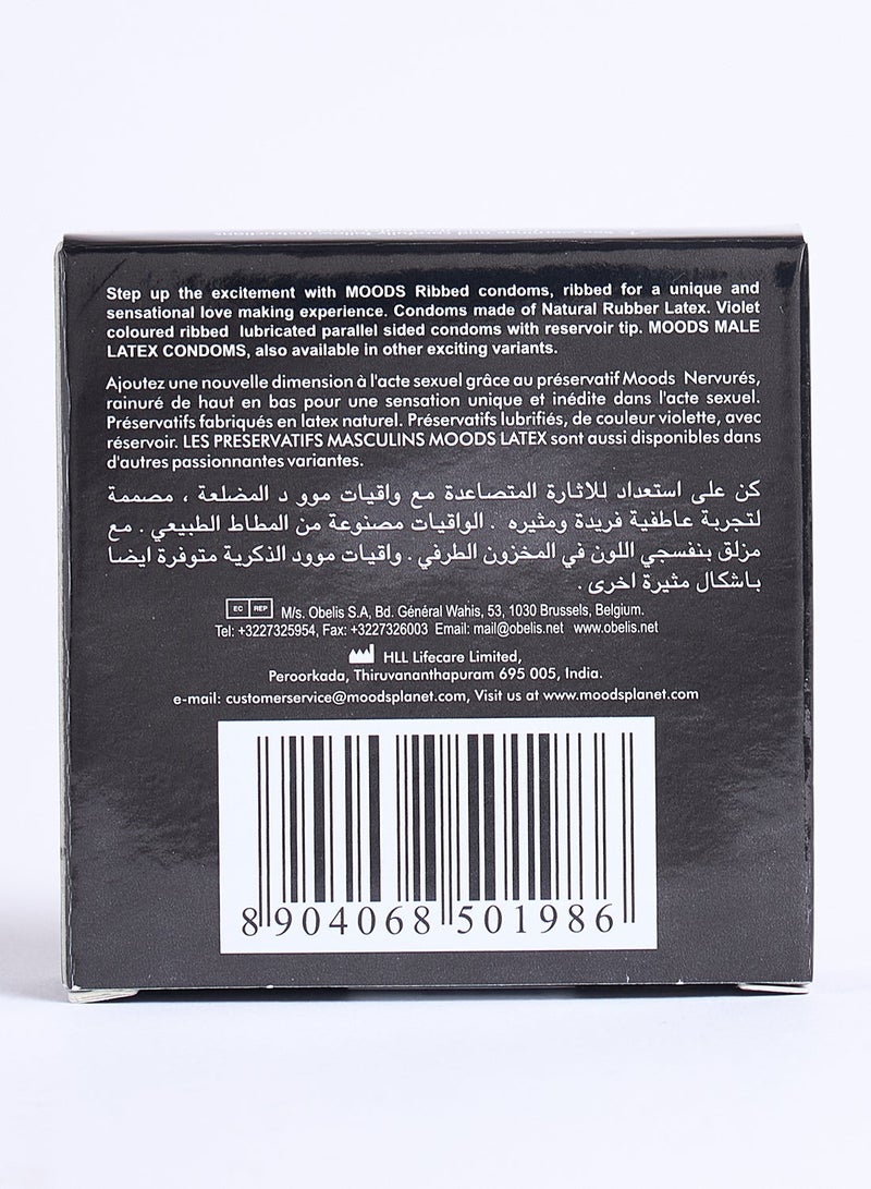 Moods Ribbed Condoms 3s Made With Natural Rubber Latex - Image 4