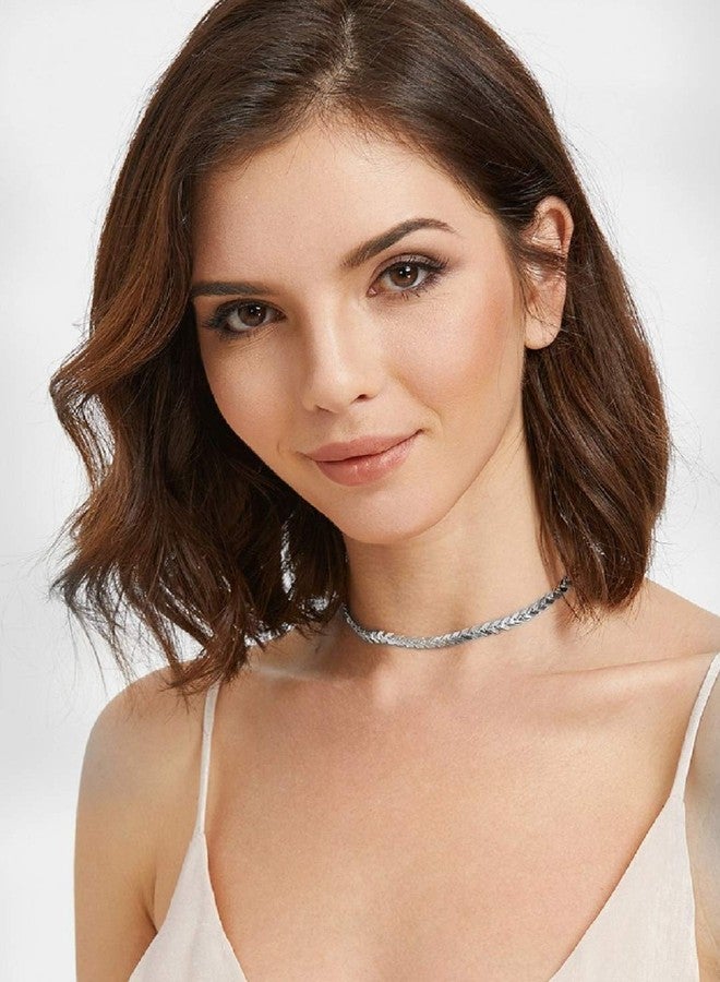 OOMPHelicious Jewellery Silver Tone Delicate Fashion Choker Necklace For Women & Girls - Image 4