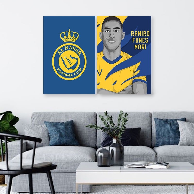 ماركتنا لوحة قماشية ثنائية بتصميم رياضي لنادي النصر - Image 1