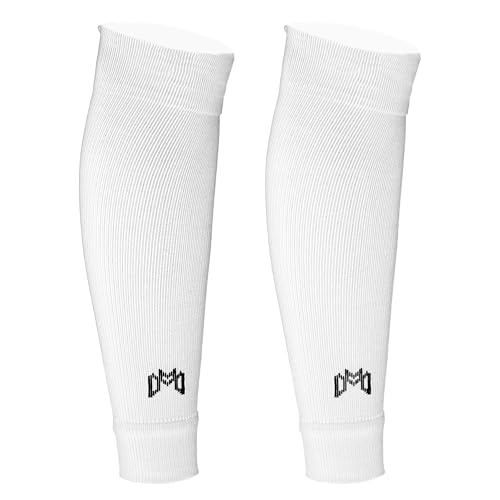MediCaptain Pre Cut Soccer Sock Sleeves, Companion for Grip Socks, Securely Holds Shin Guards, Compression Leg Warmer Leg Sleeves (US, Alpha, One Size, Regular, Regular, White) - Image 1