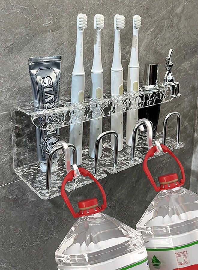 كيلا حامل فرشاة أسنان مثبت على الحائط متعدد الوظائف لحامل فرشاة أسنان للحمام، مع 4 أكواب - Image 3