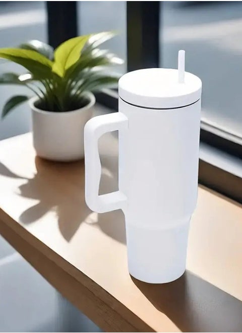 40 ozTumbler with Handle and Straw Lid Insulated Reusable Stainless Steel Water Bottle Travel Mug Cupholder Use Gifts for Women Men Him Her Trek Collection