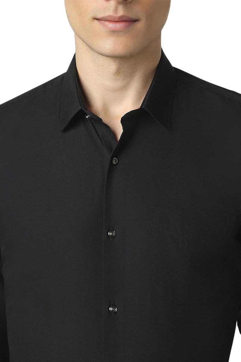 Peter England Men Black Slim Fit Formal Shirt - Image 4