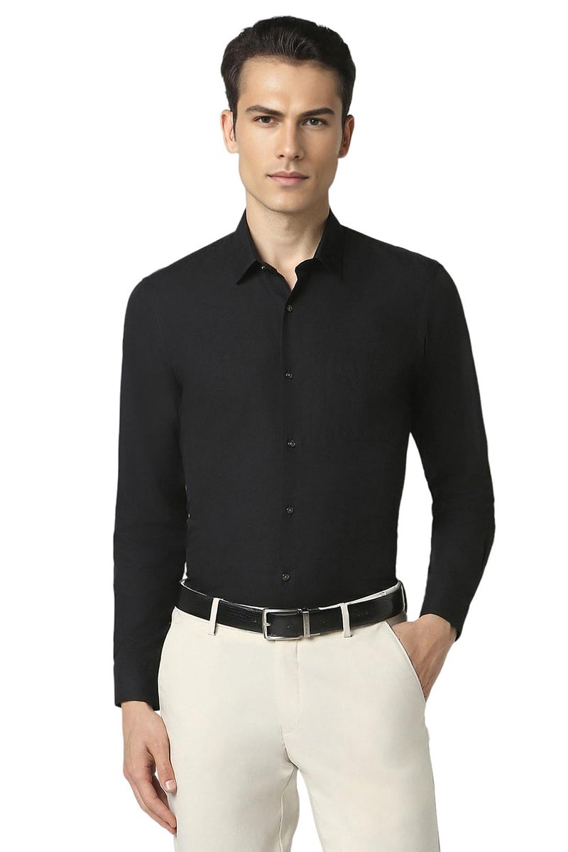 Peter England Men Black Slim Fit Formal Shirt - Image 1