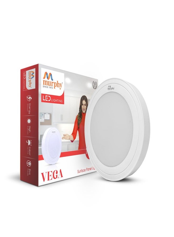 Murphy Plastic 15W Vega Led Panel Light Round Surface - (Cool White, Pack Of 1) No False Ceiling Required - Image 1