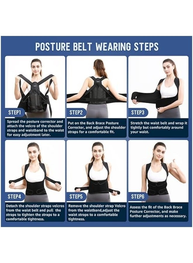 general Back Brace Posture Corrector for Women and Men, Back Support Belt for Women, Upper Back Brace for Posture, Back Straightener Posture Corrector, Upper and Lower Back Pain Relief, Sciatica Pain Relief - Image 5