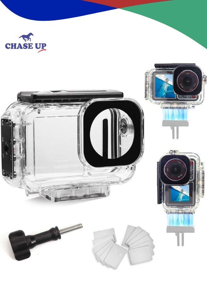 Chase Up 196FT/60M Underwater Waterproof Case with Magnetic Quick Release Interface Compatible with DJI Osmo Action 5 Pro Action 4 Action 3,Protective Cover Invisible Diving Action Shell Accessory Kit - Image 1