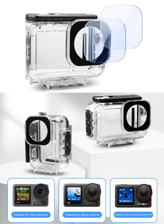 Chase Up 196FT/60M Underwater Waterproof Case with Magnetic Quick Release Interface Compatible with DJI Osmo Action 5 Pro Action 4 Action 3,Protective Cover Invisible Diving Action Shell Accessory Kit - Image 3