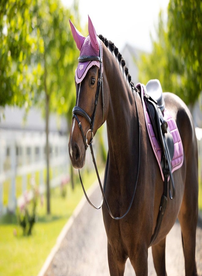 LeMieux Loire Horse Fly Hood - Lightweight Breathable Ears for Fly Protection - Neat Fit Under Bridle - Soft Stretch Elastane Ears - Mallow - Large - Image 3