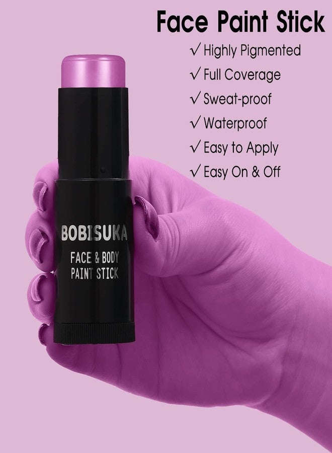 BOBISUKA Purple Face Body Paint Stick, Cream Blendable Eye Black Sticks for Sports, Waterproof Facepaints Foundation for Halloween Special Effects Ursula Widowmaker Dabi Cosplay Costume Parties SFX Makeup Kit - Image 2