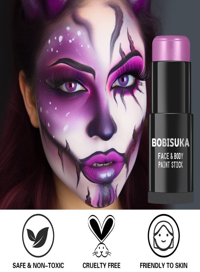 BOBISUKA Purple Face Body Paint Stick, Cream Blendable Eye Black Sticks for Sports, Waterproof Facepaints Foundation for Halloween Special Effects Ursula Widowmaker Dabi Cosplay Costume Parties SFX Makeup Kit - Image 5