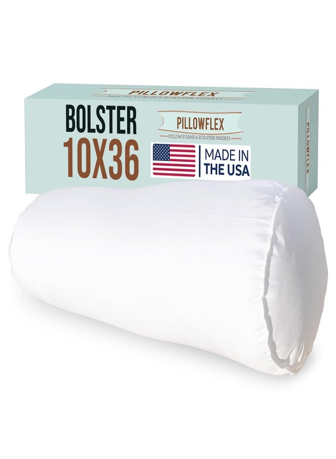 Pillowflex Bolster Pillow (10x36) - White Round Soft Roll Pillow with Plush Polyester Filling, Comes in a Poly-Cotton Shell, Odorless, Lint, and Dust-Free, No Lumps Stuffing for Pillows - Image 1