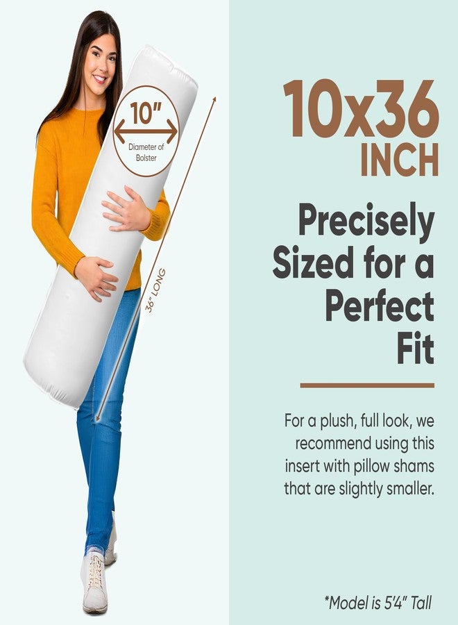 Pillowflex Bolster Pillow (10x36) - White Round Soft Roll Pillow with Plush Polyester Filling, Comes in a Poly-Cotton Shell, Odorless, Lint, and Dust-Free, No Lumps Stuffing for Pillows - Image 2