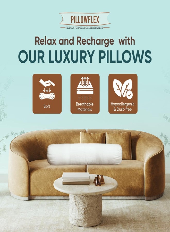 Pillowflex Bolster Pillow (10x36) - White Round Soft Roll Pillow with Plush Polyester Filling, Comes in a Poly-Cotton Shell, Odorless, Lint, and Dust-Free, No Lumps Stuffing for Pillows - Image 4