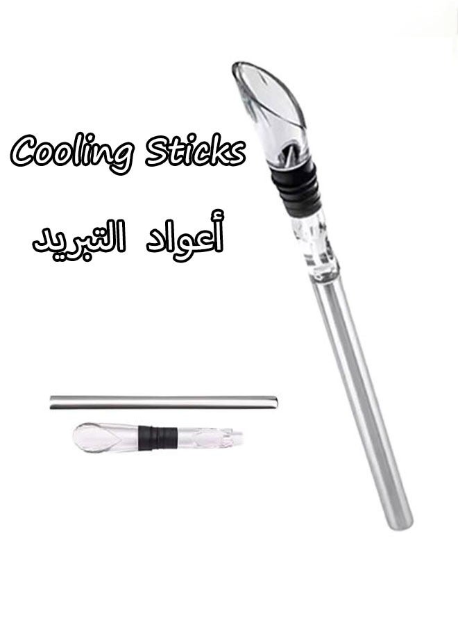 Wine Cooling Sticks  Stainless Steel Cooling Sticks  Wine Bottle Cooling Stick Wine Pourer Cooler Set  For Home Party Family Wine Accessory Gift For Wine Lovers ﻿  - Image 1