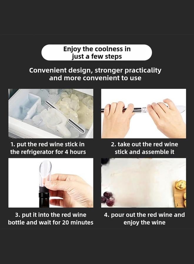 Wine Cooling Sticks  Stainless Steel Cooling Sticks  Wine Bottle Cooling Stick Wine Pourer Cooler Set  For Home Party Family Wine Accessory Gift For Wine Lovers ﻿  - Image 4