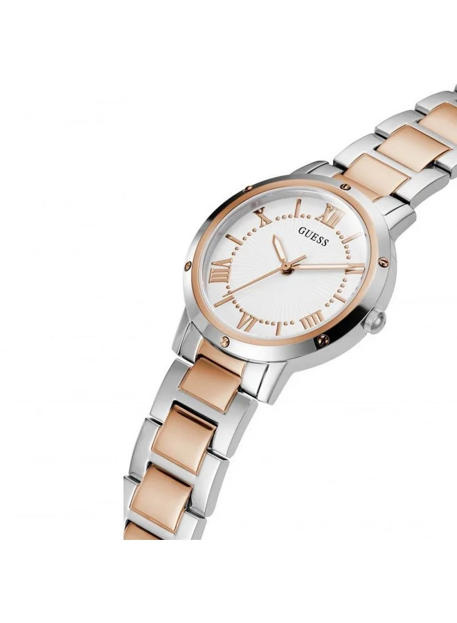 GUESS Guess Silver & Rose Gold Watch for Women