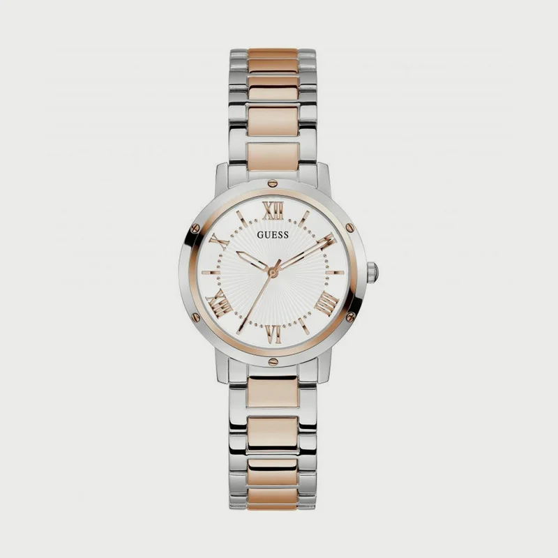 GUESS Guess Silver & Rose Gold Watch for Women
