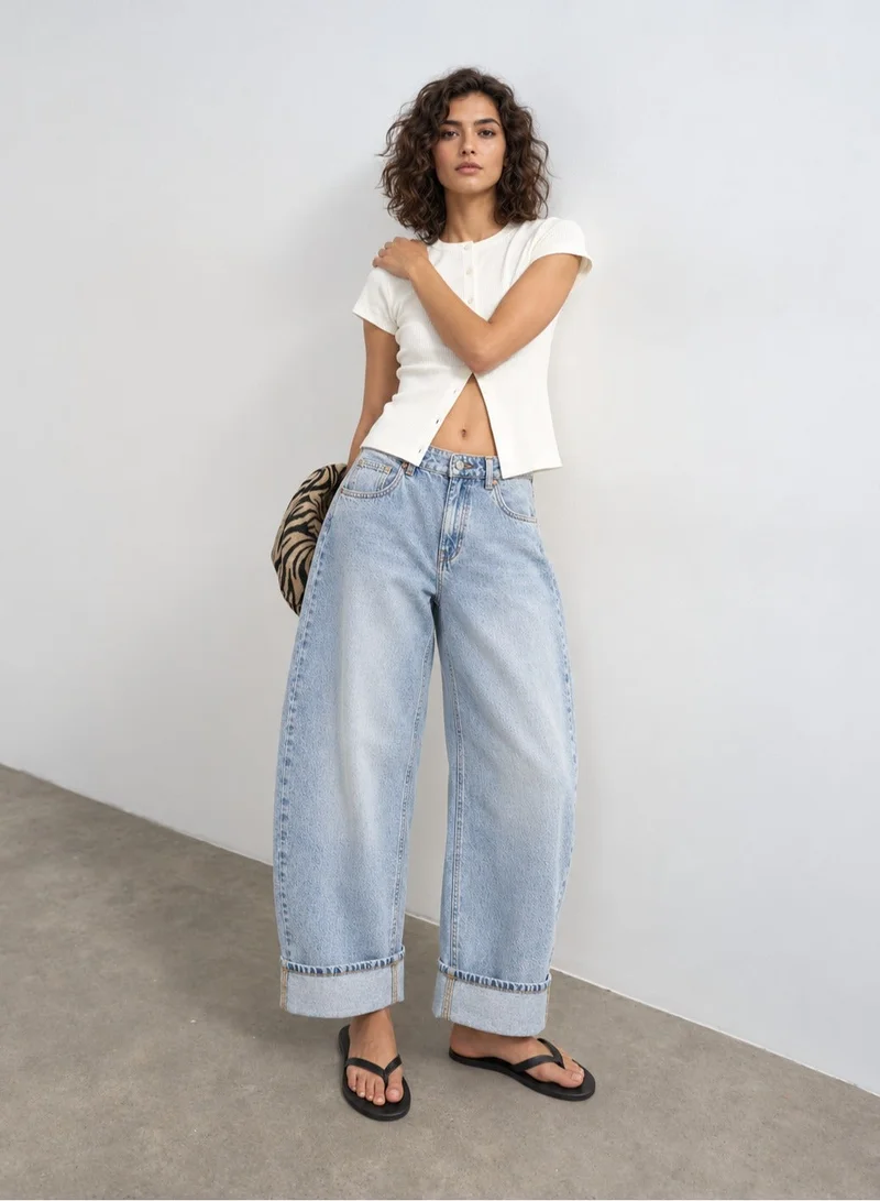 فيرو مودا VMFONDA Mid Rise Barrel Denim Jeans