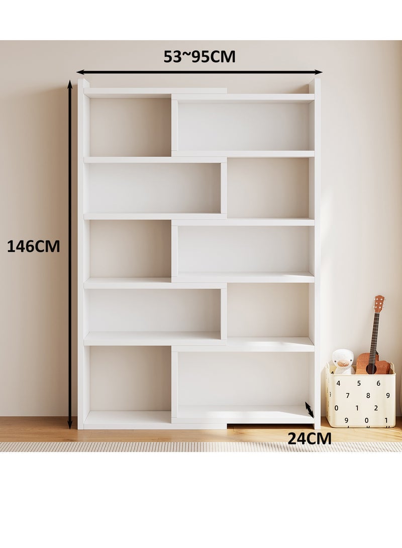 YY-ريشير رفوف كتب مفتوحة متعددة الطبقات قابلة للتوسع ، رفوف عرض الزاوية المستقلة ، توفير المساحة الرف الأرضي للمكتب ، غرفة المعيشة المنزلية وغرفة النوم - Image 4