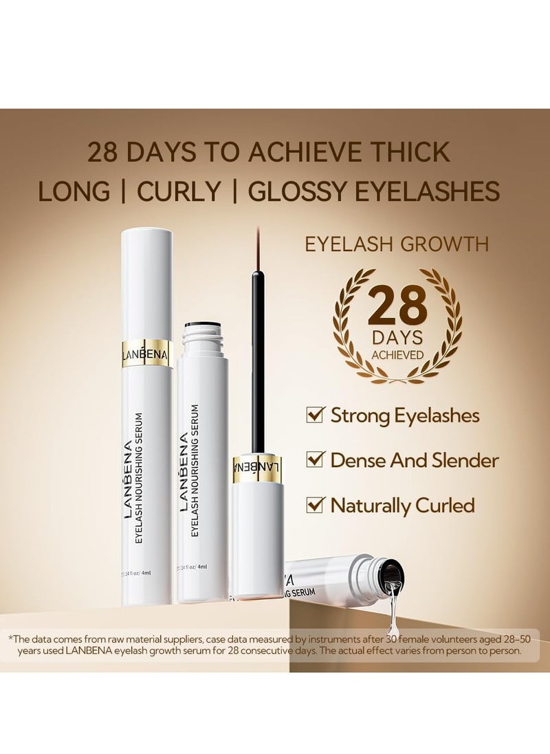 LANBENA - Lash Serum - Rapid Eyelash Growth Serum, Advanced Eyelash Treatment, Lash Serum for Eyelash Growth, Promotes Thick, Healthy Eyelashes & Brows, Hypoallergenic 0.14 Fl. Oz. (4 ML) - Image 1