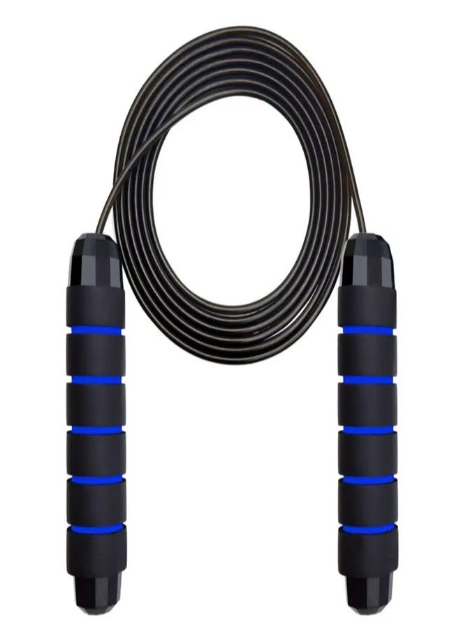 PureForce Skipping Rope, 2.7m, Foam Handles, Black and Red Striped Design, Tangle-Free - Image 1