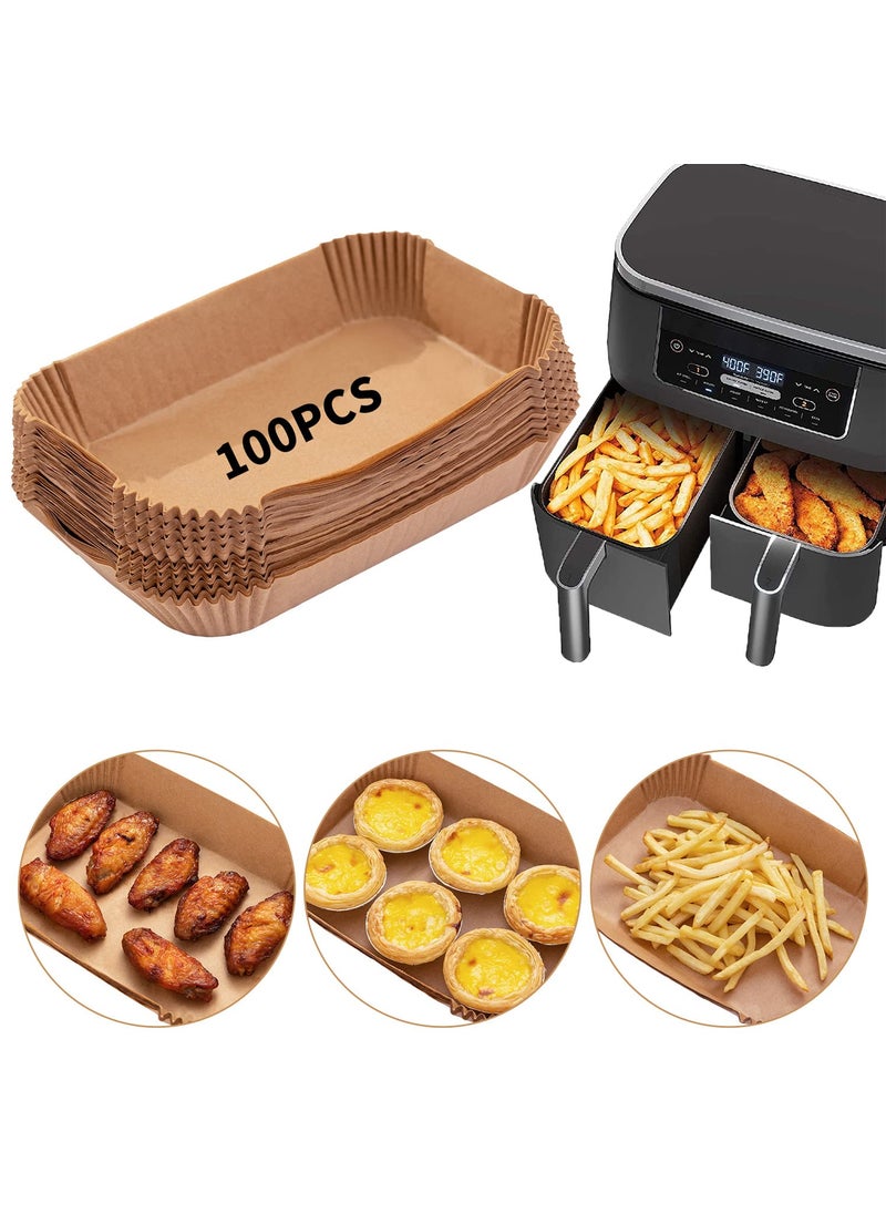 Ecfvtp Air Fryer Disposable Paper Liner 100PCS Food Grade Parchment Liners for Ninja DZ201Ninja Foodi Dual Air Fryer Accessories Baking Paper 9  6 Natural 