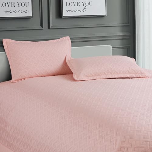 Nirwana Decor BedBliss Ultrasonic 280 TC All Season Supersoft King Size Bedding Set/bedcover/Rajaai Quilted Set with 2 Pillow Covers, 150 GSM (90x100 inches, Peach) - Image 4