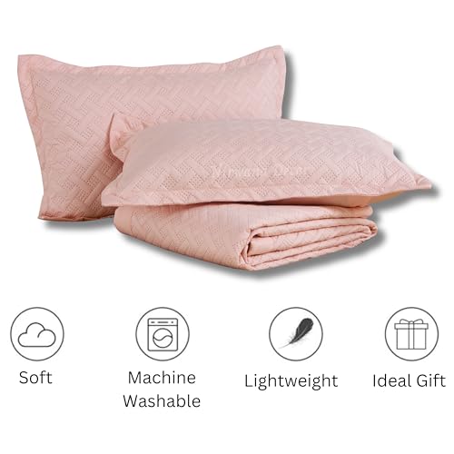 Nirwana Decor BedBliss Ultrasonic 280 TC All Season Supersoft King Size Bedding Set/bedcover/Rajaai Quilted Set with 2 Pillow Covers, 150 GSM (90x100 inches, Peach) - Image 5