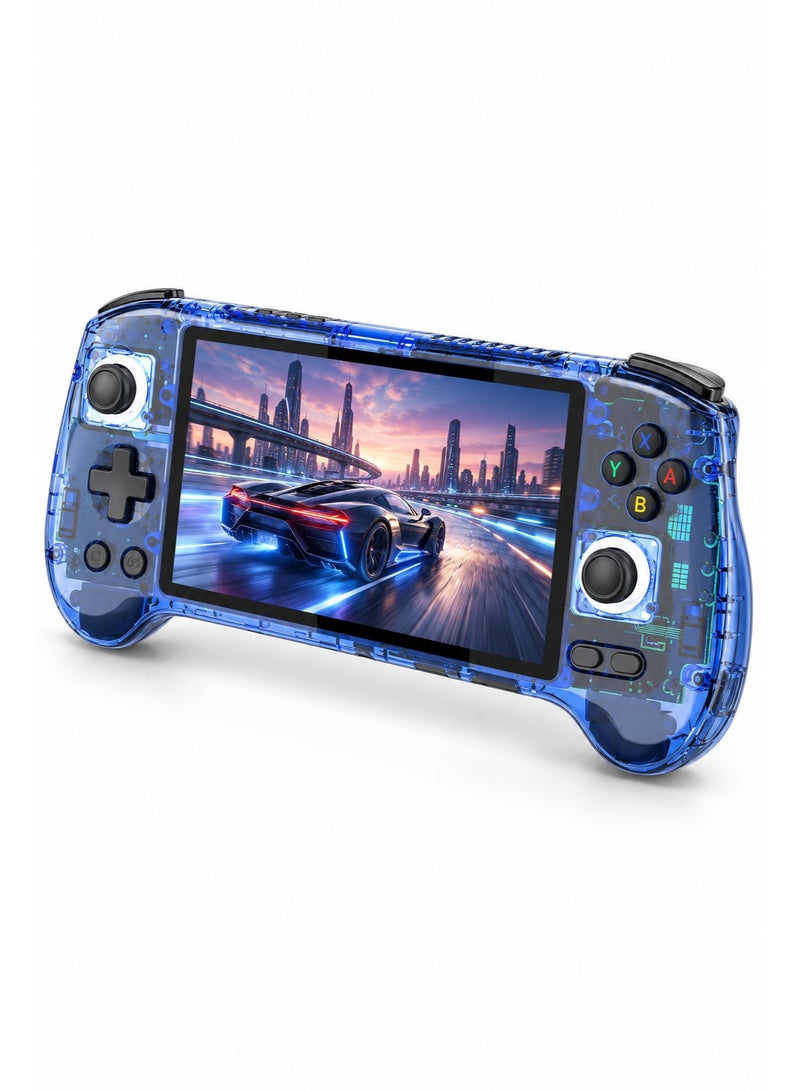 ANBERNIC RG556 Android Handheld Game Console, 5.48-Inch AMOLED 1080P Touch Screen, Unisoc T820, 8GB+128GB, Hall Joysticks & Triggers, Active Cooling, Transparent Blue - Image 1