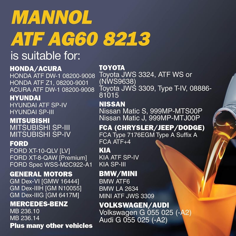MANNOL ATF AG60 Synthetic Transmission Fluid - 1L - Image 4