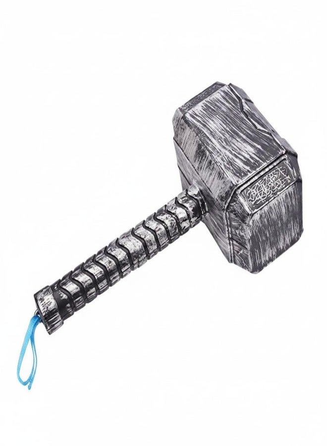 LUDALY Thor Hammer Ring for Adult, Kids & Youth Light Weight Toy (Silver & Black) - Image 1