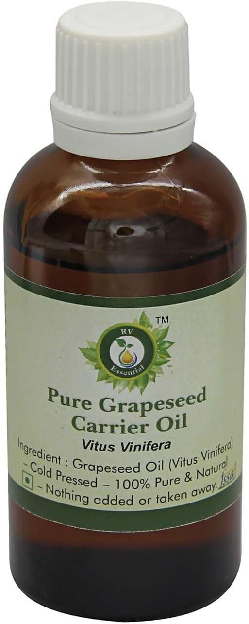 r v essential R V Essential Grapeseed Oil  Vitus Vinifera  For Hair  For Face  For Skin  For Body  For Cooking  100 Pure Natural  Cold Pressed Grapeseed Oil  Unrefined Grapeseed Oil  30ml  101oz 
