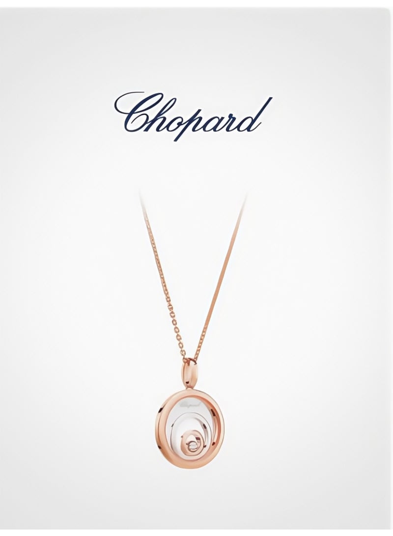 Chopard Happy Spirit 18K Rose Gold Diamond Necklace Pendant Gift for Women - Image 3