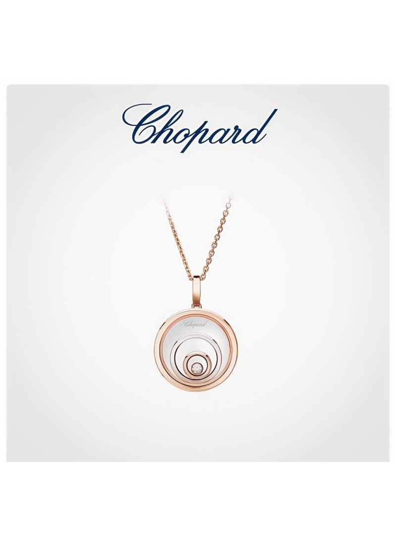 Chopard Happy Spirit 18K Rose Gold Diamond Necklace Pendant Gift for Women - Image 1