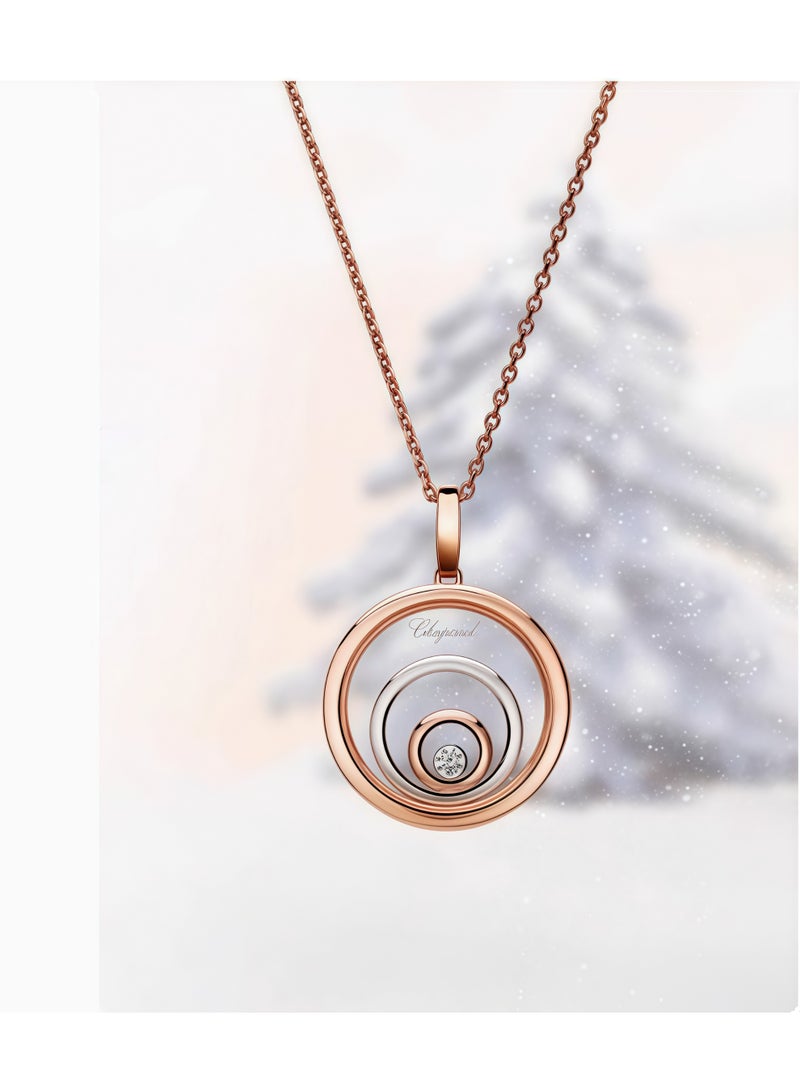 Chopard Happy Spirit 18K Rose Gold Diamond Necklace Pendant Gift for Women - Image 2