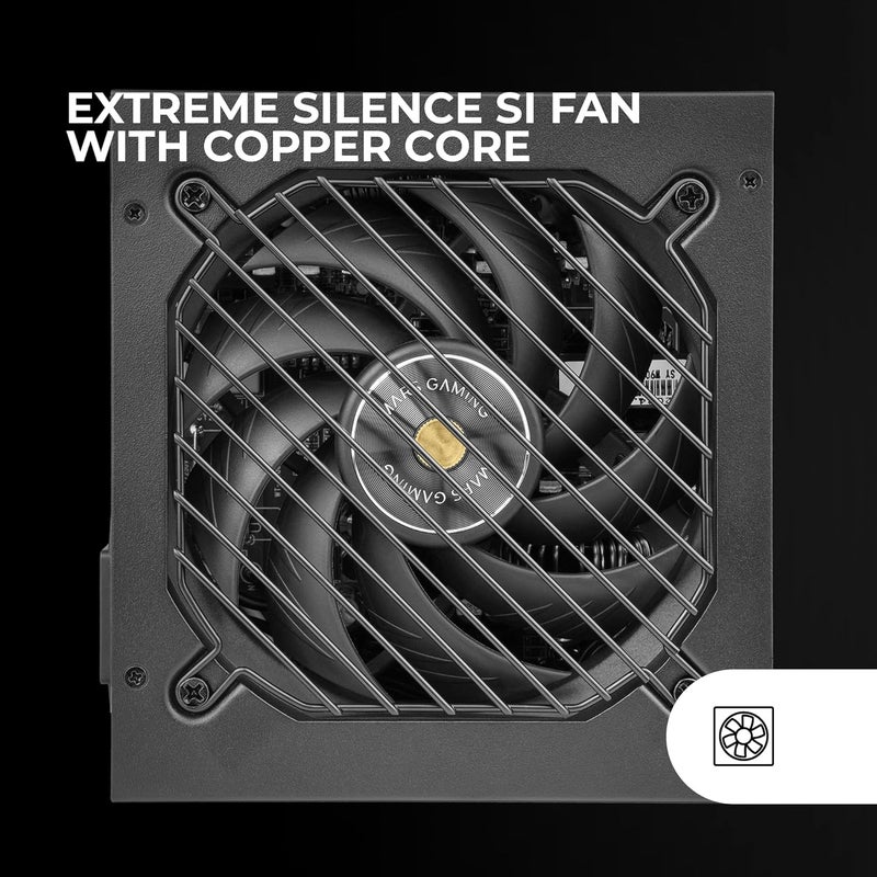 MARS GAMING MARSGAMING MPB750SI, ATX Power Supply for PC 750W, 7 Years Warranty, 80Plus Bronze 230V, 90% Efficiency, SI Extreme Silence Fan with Copper Core, AI2-RPM, DC-DC and SMD Technologies, Black - Image 2