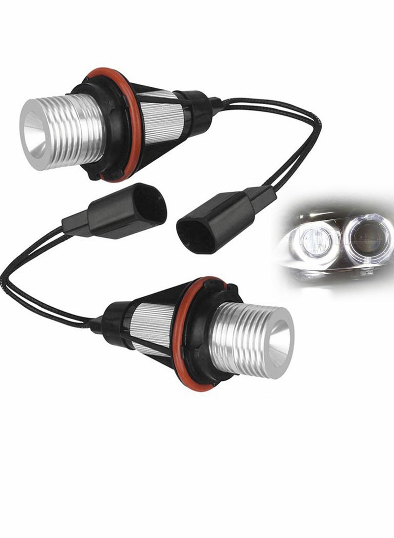 LED Angel Eyes Marker Lights Bulbs 1000LM 6000K, Car Replacement Part Modification Fog Lamp Headlight Decoration Fit for BMW E39 E53 E60 E61 E63 E64 E65 E66 E87 525i 530i xi 545i M5 (2pcs)