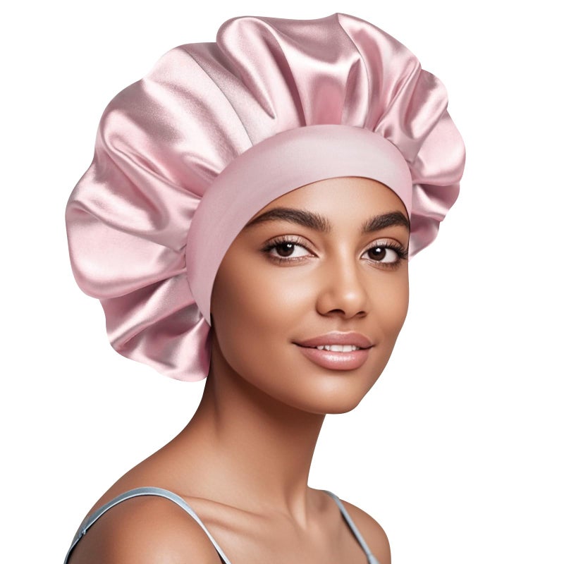 Doitory Satin Silk Bonnet for Sleeping, Soft Satin Lined Hair Bonnet for Women, Double Layer Sleep Nightcap for Natural & Curly Hair - Image 1
