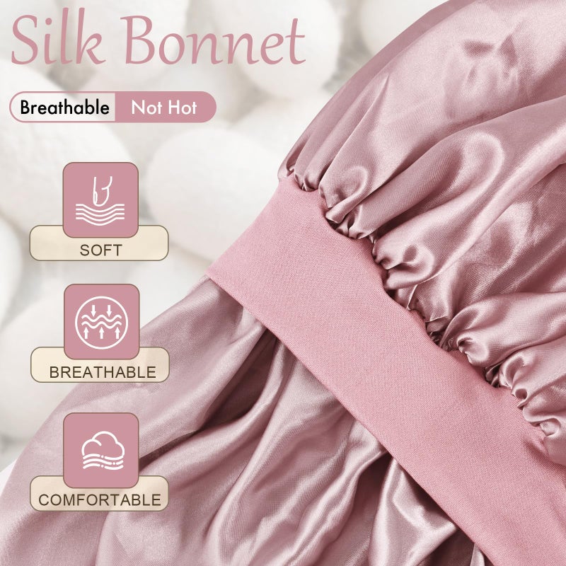 Doitory Satin Silk Bonnet for Sleeping, Soft Satin Lined Hair Bonnet for Women, Double Layer Sleep Nightcap for Natural & Curly Hair - Image 2
