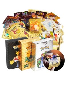 Pokemon Pokemon Cards set of 3 colours (55 Pcs Gold, 55 Pcs Silver, 55 Pcs Black, Total 165 Pcs) Including Vmax Rares V Series GX EX Rares Charizard Common Card Games (Picture on the box may vary)  - Image 1