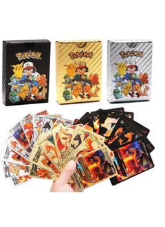 Pokemon Pokemon Cards set of 3 colours (55 Pcs Gold, 55 Pcs Silver, 55 Pcs Black, Total 165 Pcs) Including Vmax Rares V Series GX EX Rares Charizard Common Card Games (Picture on the box may vary)  - Image 3