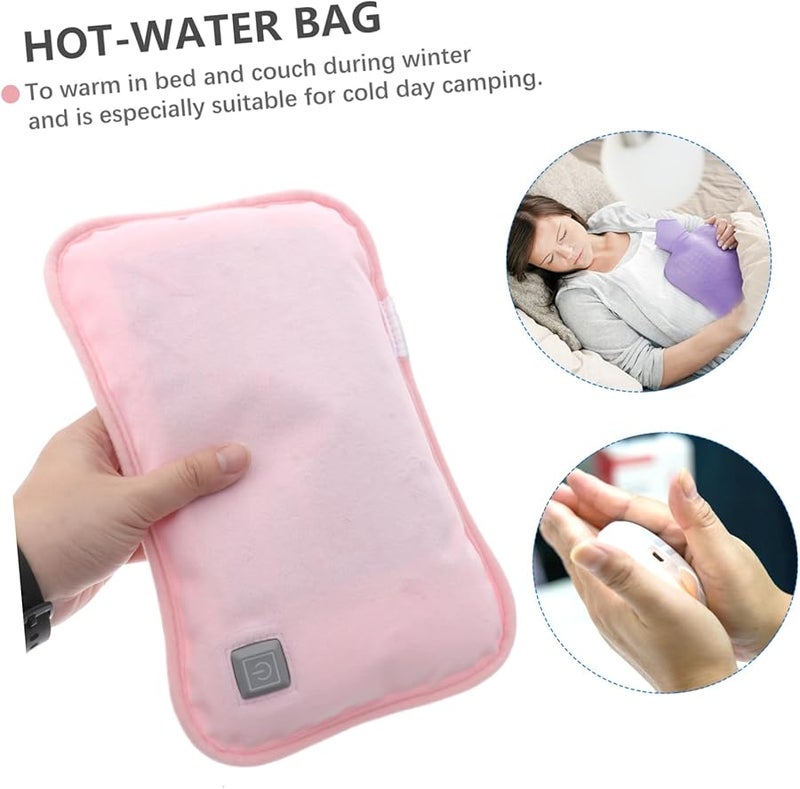 Valiclud Portable USB Heating Hot Water Bag Plush Cover Hand Warmer Neck Shoulder Winter Gift - Image 4