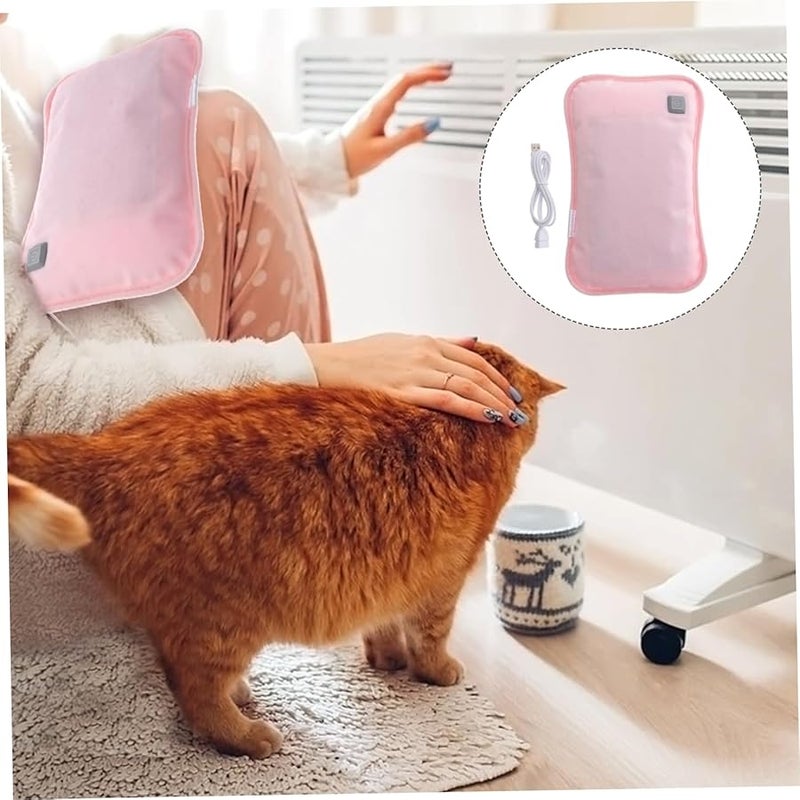 Valiclud Portable USB Heating Hot Water Bag Plush Cover Hand Warmer Neck Shoulder Winter Gift - Image 5