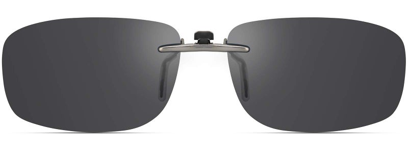 CAXMAN Polarized Clip On Sunglasses Over Prescription Glasses for Men Women Compact Fit Grey Lens Small Size UV Protection - Image 1