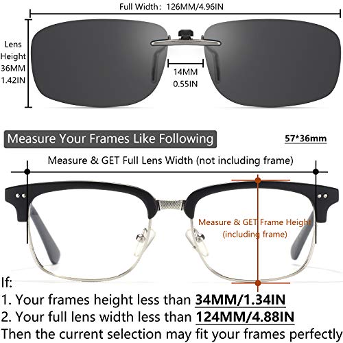 CAXMAN Polarized Clip On Sunglasses Over Prescription Glasses for Men Women Compact Fit Grey Lens Small Size UV Protection - Image 4
