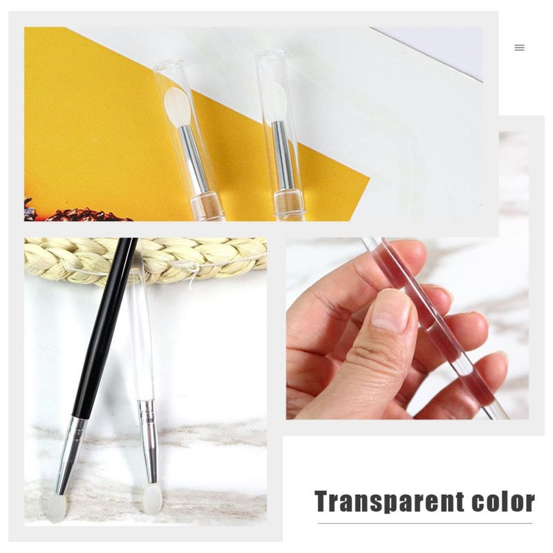 Beavorty 6pcs Portable Silicone Lip Brush Set with Lids Reusable Lidded Lipstick Applicators for Makeup Use Dustproof Cosmetic Tool for Precise Lip Gloss and Mask Application - Image 4