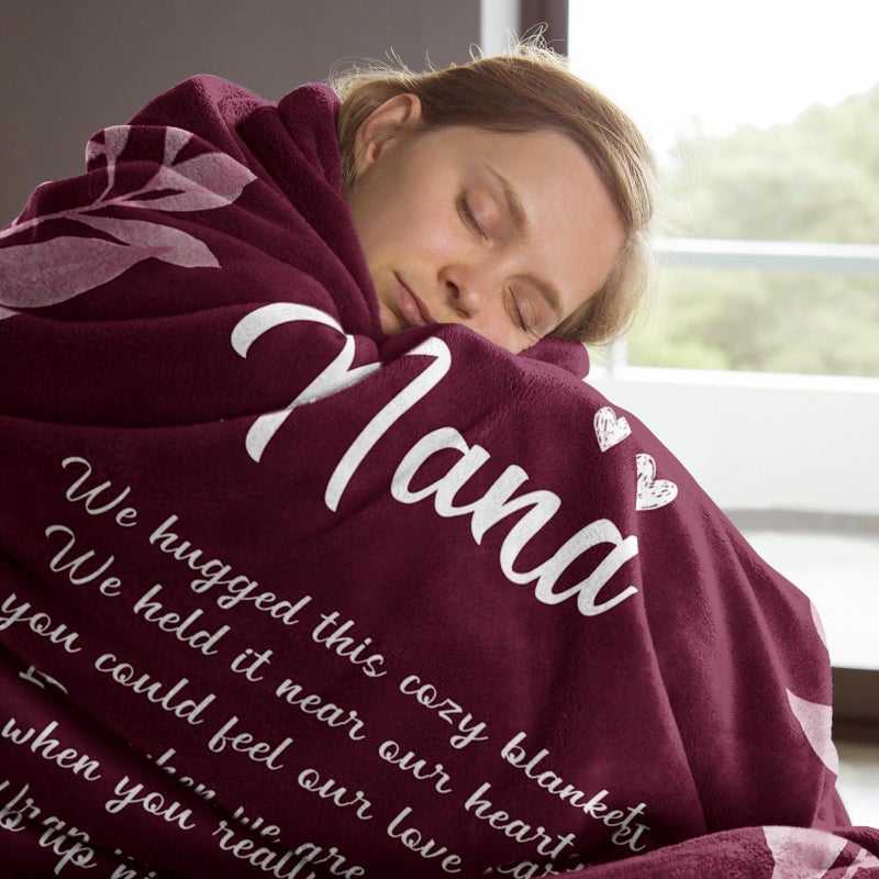 Afterprints Afterprints Nana Gifts  Nana Blanket with Flowers and Letter Print  Nana Birthday Gifts  Gifts for Nana from Grandkids on Christmas  Grandparents Day  Soft Throw Blankets 50"" x 60""  - Image 3