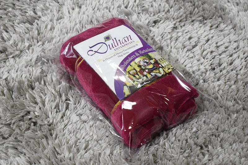Dulhan Creations Soft and Bright Solid Color Velvet Bolster Covers Set of 2 16 x 32 Wrinkle Free Bed Side Long Decorative Round Pillow Cover Cerise Pink Masand Khol for Living Room Diwan Set - Image 5