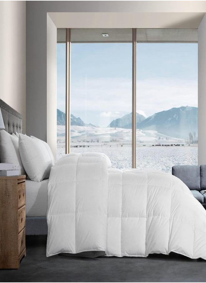HOMBYS HOMBYS Oversized King 120" x 98" Feather and Down Comforter Duvet Insert,70 oz Premium Filling,100% Cotton Shell Down Proof with 8 Tabs (Palatial King,White)  - Image 3